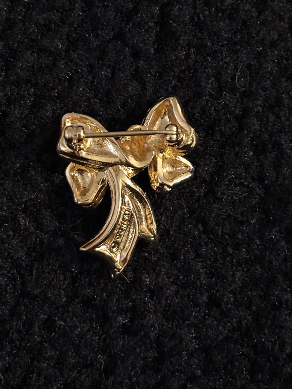 Vintage D'Orlan Two-Tone Gold & Silver Ribbon Bow Brooch Pin Signed - Picture 4 of 5